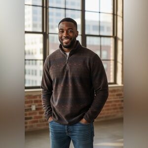 Chaps Men's Long Sleeve Pullover Fleece Top